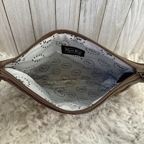 Myra Bag Pathway small crossbody purse bag upcycled canvas - Picture 3 of 7
